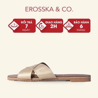 Dép đi biển thời trang Erosska 2021 siêu mềm êm chân màu đồng _ DE035