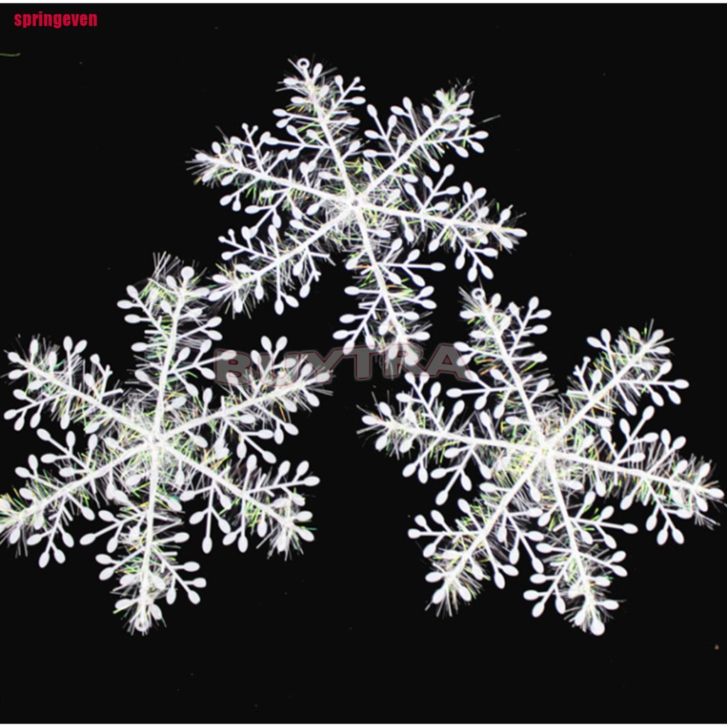 [springeven]15pcs White Snowflake Ornaments Christmas Tree Decorations Home Festival Décor