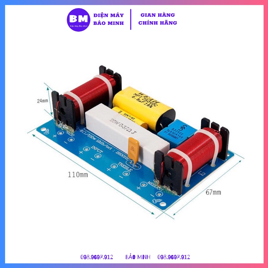 Phân tần 3 đường tiếng WEAH-338 dùng cho 1 Bass 1 Mid 1 Treble nhập khẩu cao cấp
