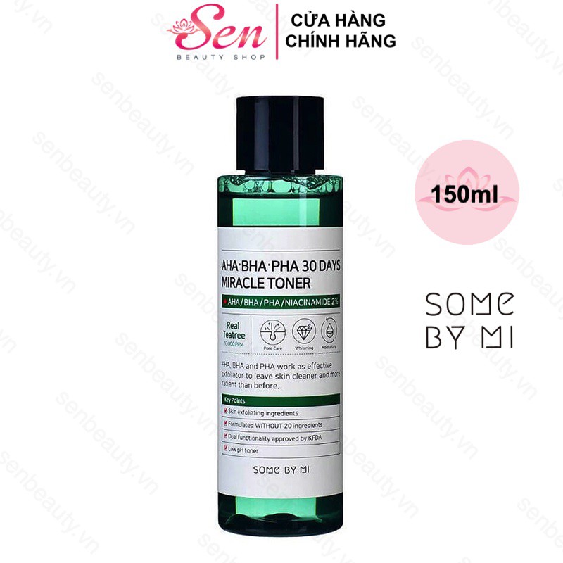 Toner Nước Hoa Hồng Giảm Mụn SOME BY MI AHA-BHA-PHA 30 Days Miracle Toner 150ml