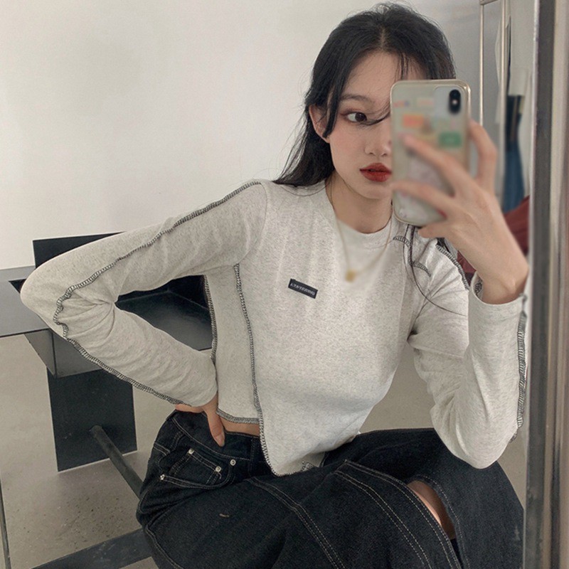 Áo Thun Lửng Tay Dài Thời Trang Dành Cho Nữ