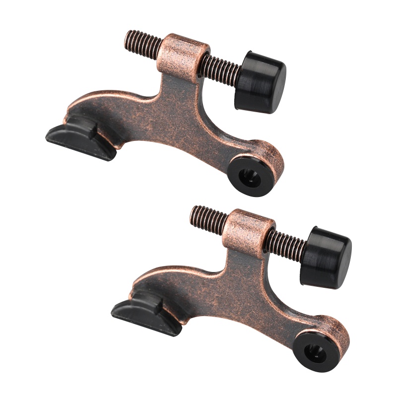 Set 2 Giá Đỡ Chặn Cửa Bằng Hợp Kim Kẽm Chịu Tải Nặng Kèm Thanh Cao Su