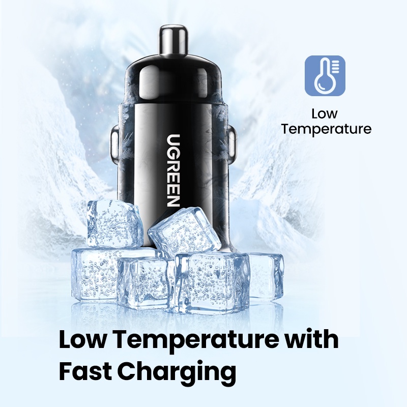 Tẩu sạc UGREEN USB-C USB-A sạc nhanh ô tô hai cổng 48W thích hợp cho Xiaomi 12/ Samsung S20 S21/ iPhone 12 13 14 Pro Max