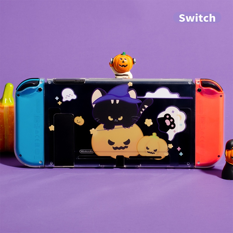 Ốp Bọc Bảo Vệ Máy Chơi Game Nintendo Switch Hình Mèo Và Bí Ngô Xinh Xắn