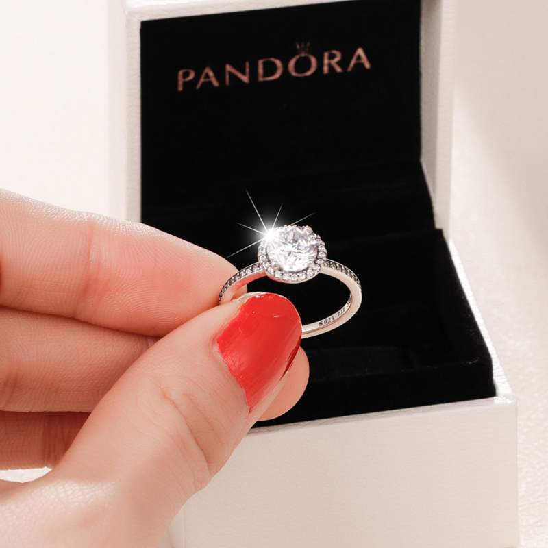 Nhẫn Pandora Bạc 925 Đính Đá Cz Hình Giọt Nước Sang Trọng Thời Trang Cho Nữ