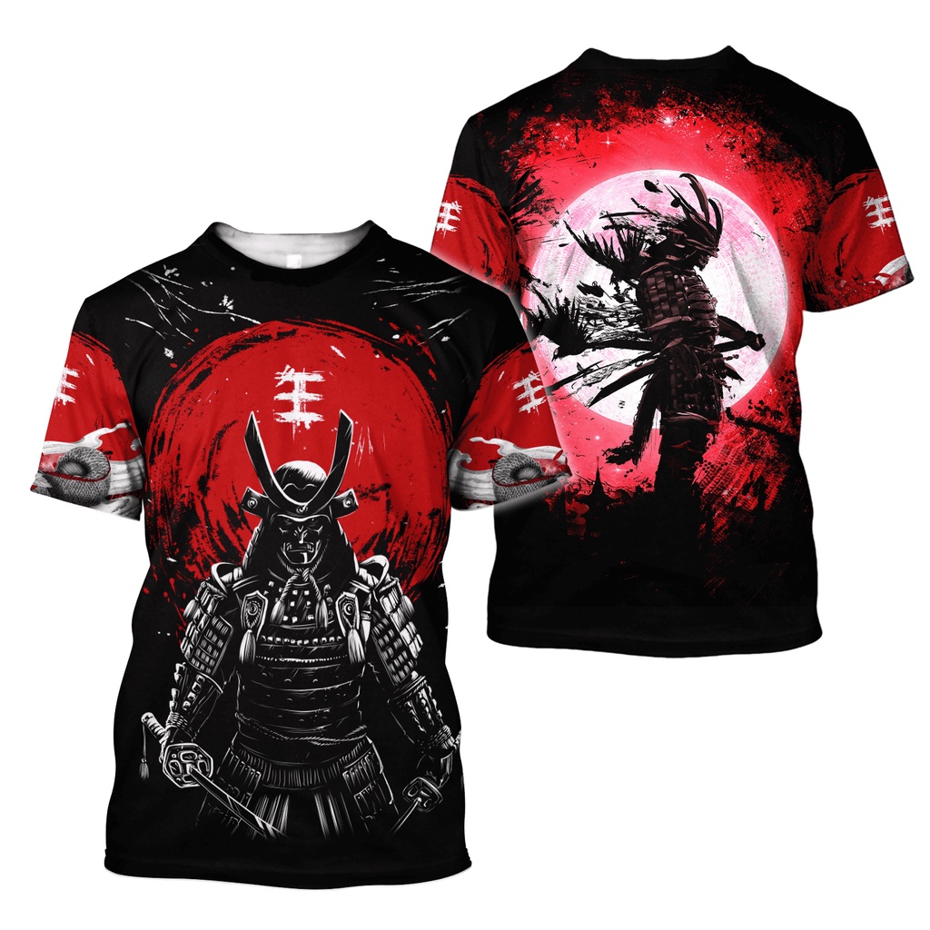 Áo Thun Tay Ngắn In Hình Cá Chép Samurai 3D Thời Trang Mùa Hè Cho Nam Và Nữ