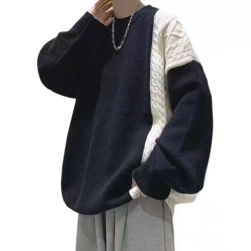 Áo Sweater Cổ Tròn Dáng Rộng Phong lạnh sweater lông Cách Retro len from rộng áo len nam nữ Hàn Quốc unisex Cho Nam Giới