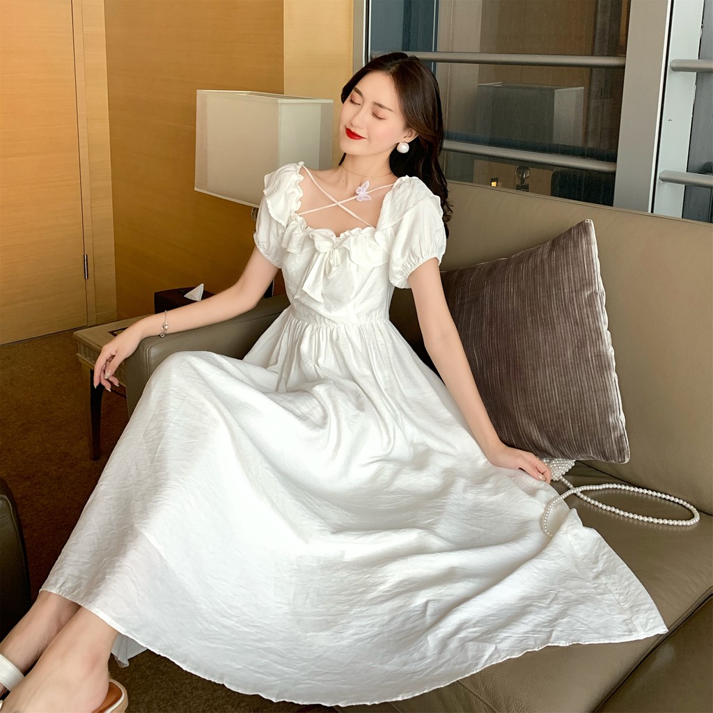 Đầm dáng xòe tay ngắn Emilyshop ulzzang