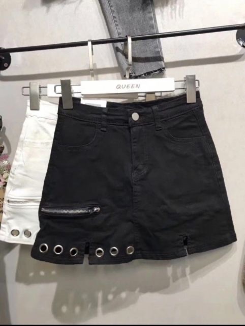 Chân váy kaki ngắn khoét khoen đùi - HÌNH SÀN CHỤP THẬT kèm clip | BigBuy360 - bigbuy360.vn