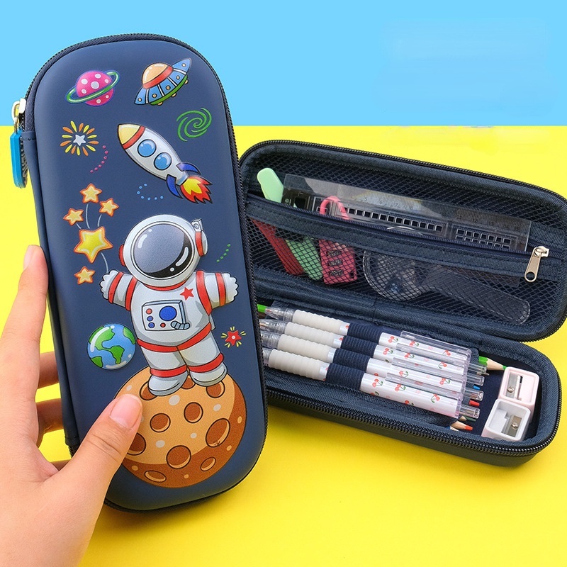 Hộp bút 3D họa tiết nổi chất liệu chống thấm nhiều mẫu cute cho bé