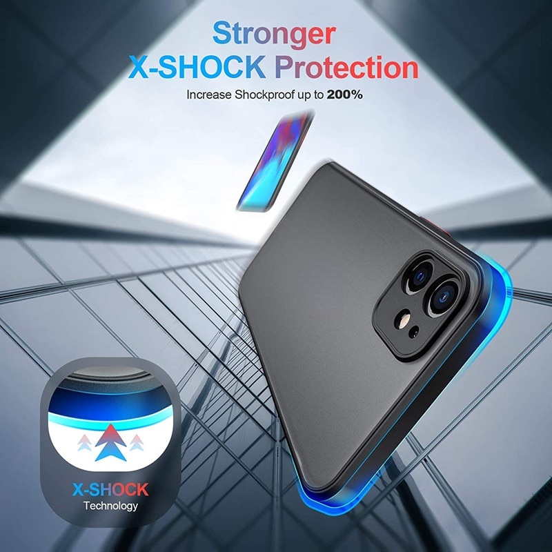 Ốp Lưng Nhám Chống Sock, Va Đập Bảo Vệ Camera Cho iPhone 14 Plus 12 13 Pro Max