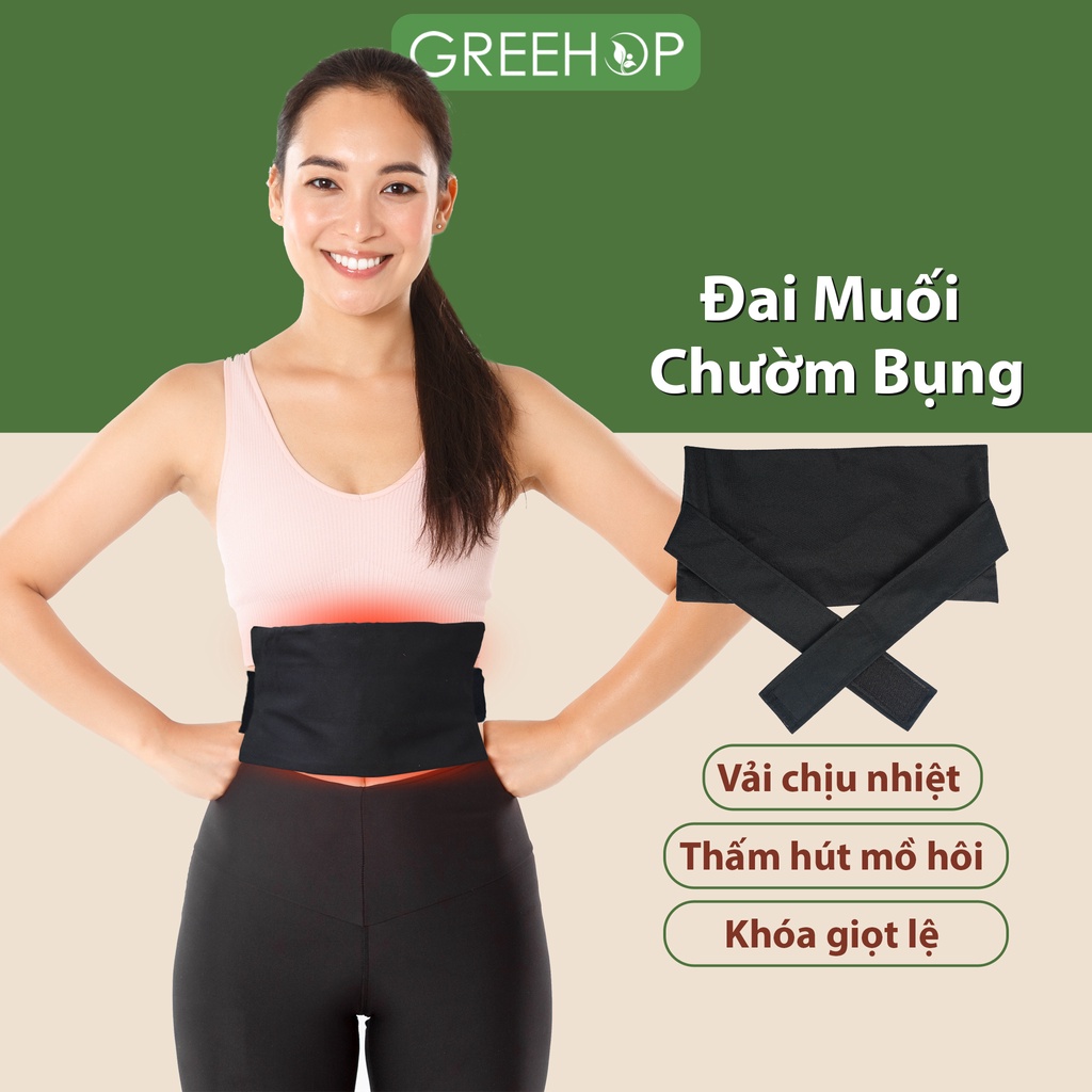 Đai quấn muối chườm bụng sau sinh, đai đựng muối thảo dược handmade Greehop