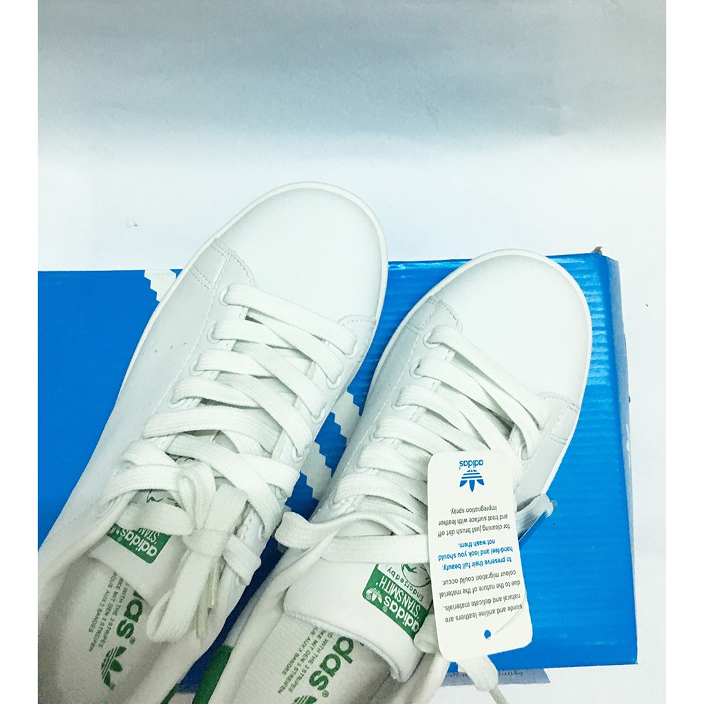 (Ảnh thật+Full box) Giày Stan Smith trắng gót xanh (Hàng chất lượng cao)