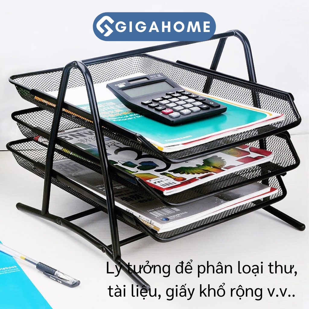 Kệ Sắt Đựng Tài Liệu, Hồ Sơ Văn Phòng GIGAHOME 3 Tầng Cao Cấp 9377