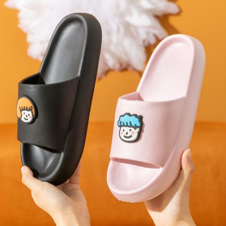 Dép Lê Nữ Kiểu Dáng Bánh Mỳ Hình Mặt Gấu Mặt Cười Siêu Cute