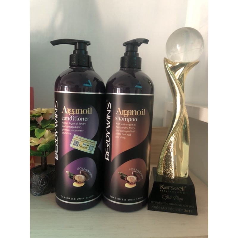 [Chính hãng] [Siêu rẻ] Bộ gội xả Arganoil Berdywins gồm 2 sản phẩm: Dầu gội Berdywins 1000ml và dầu xả Berdywins 1000ml