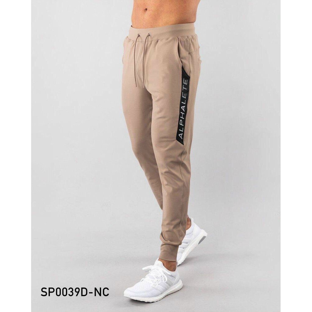 Quần Tập Gym Nam – Quần Jogger Gym ALPHALETE vải poly 2 da cao cấp, logo phản quang - BiT Fitness JG.ALP.PQ