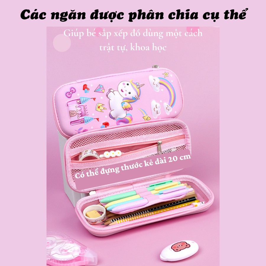 Hộp Đựng Bút - Hộp Bút Nhiều Ngăn In Họa Tiết Nổi Chống Thấm Siêu Nhẹ Cho Bé - Bé BeBe