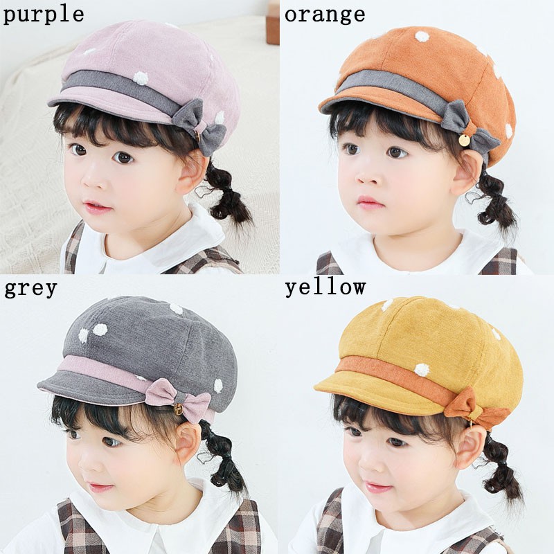 Mũ Beret Đính Nơ Xinh Xắn Thời Trang Cho Bé Gái