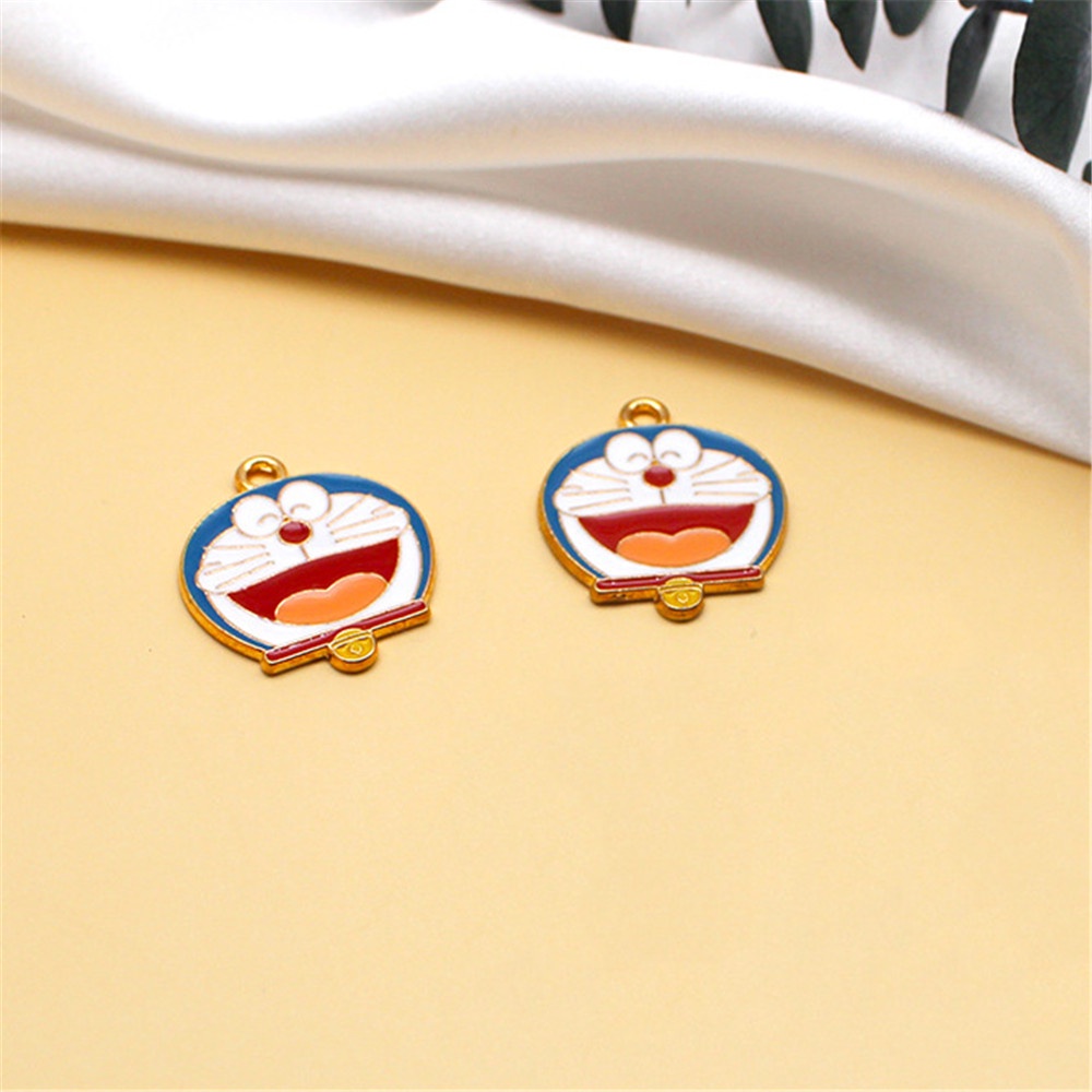 Bộ 5 Mặt Dây Chuyền Hình Mèo Hoạt Hình Đáng Yêu Bằng Hợp Kim