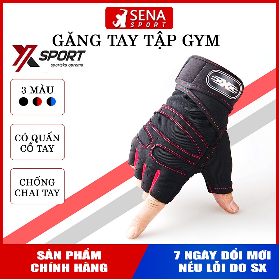 GĂNG TAY TẬP GYM, chơi thể thao XXX có quấn trợ lực và bảo vệ cổ tay