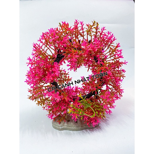 RONG GIẢ NHÂN TẠO VÒNG TRÒN TRANG TRÍ BỂ CÁ NON BỘ CAO 15CM