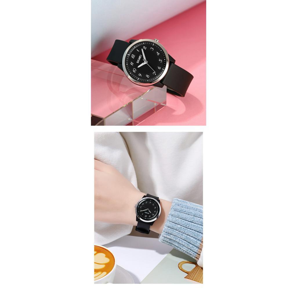 SKMEI Đồng Hồ Quartz Dây Da PU Chống Thấm Nước Thiết Kế Đơn Giản Sang Trọng Cho Nữ