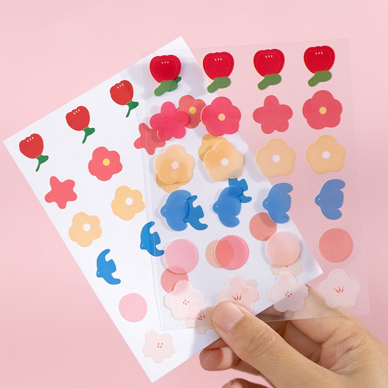 Sticker cute set 4 tấm hình dán dễ thương miếng dán trang trí sổ planner bullet journal dụng cụ dán Stick Me