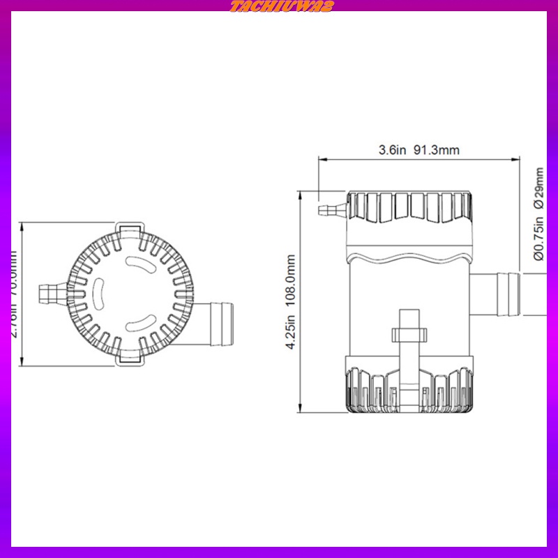Máy bơm nước chìm 1100GPH 24V 19mm | BigBuy360 - bigbuy360.vn