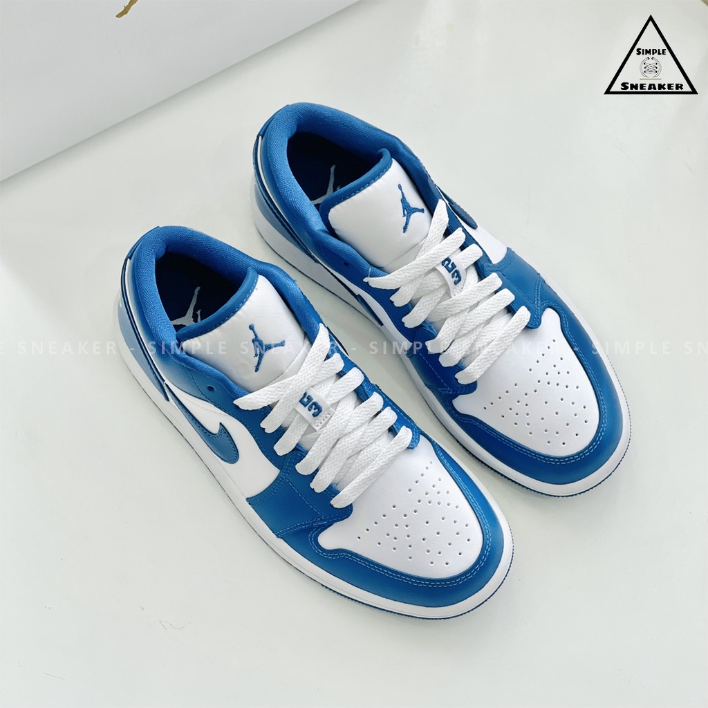 Giày Nike Jordan 1 Low Marina Blue 🔴CHÍNH HÃNG🔴 Air Jordan 1 Marina Blue Màu Xanh Trắng  - Simple Sneaker