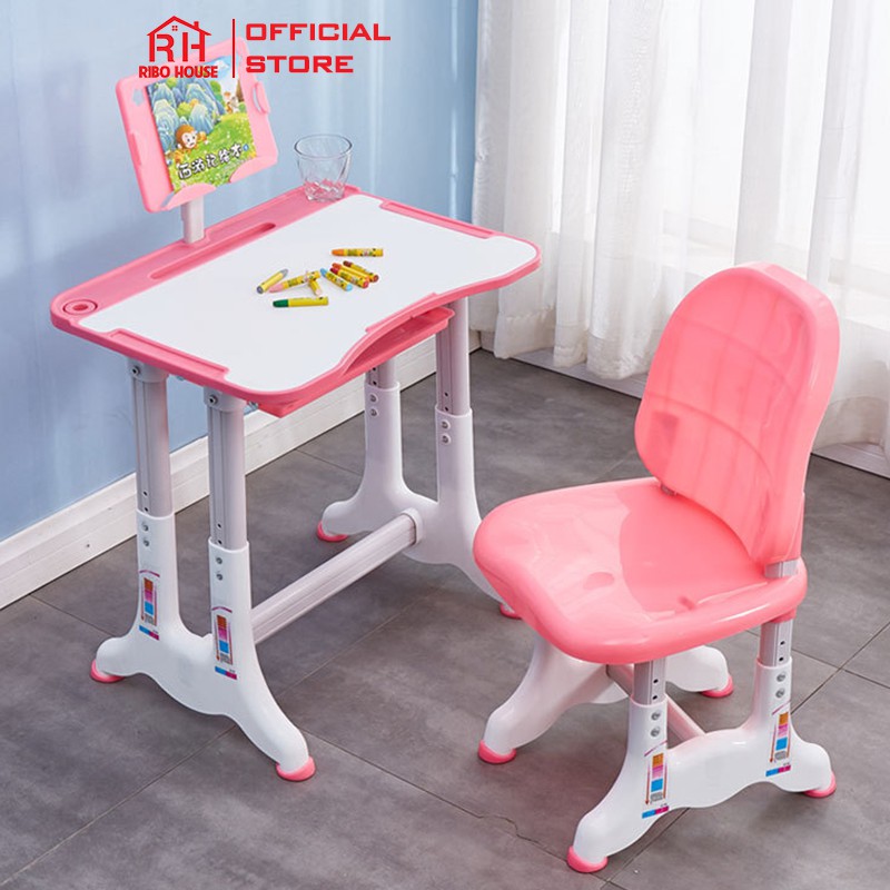 [TẶNG ĐÈN] Bàn học sinh thông minh RIBO HOUSE bàn học chỉnh nghiêng bàn, độ cao, chống gù chống cận - Hồng RIBO104 | BigBuy360 - bigbuy360.vn