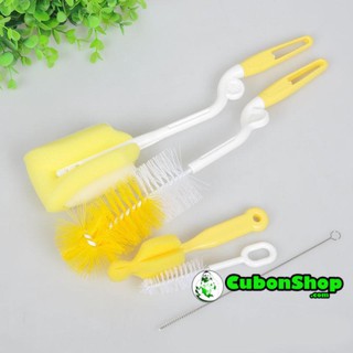 Bộ cọ rửa bình sữa cho bé MOONSHIP 4 chi tiết, cọ rửa bình sữa cho bé