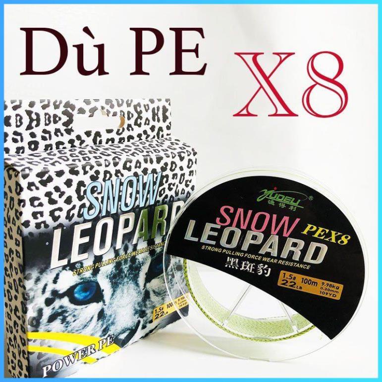 DÙ LURE PE X8 SNOW LEOPARD 100m MỀM MỊN