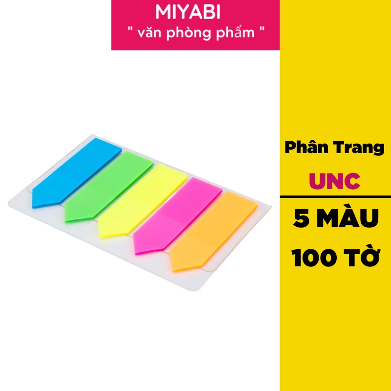 Giấy note đánh dấu trang - phân trang trong suốt kava 5 màu dễ dàng phân biệt tài liệu