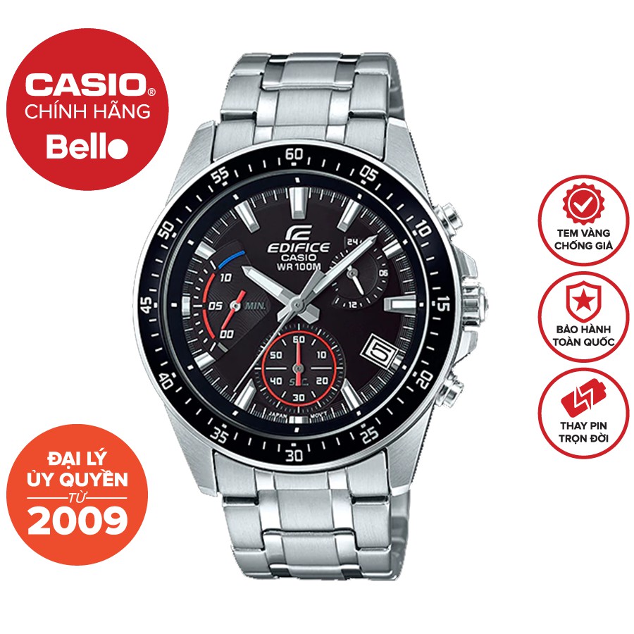 Đồng hồ dây thép Casio Edifice Nam EFV-540D-1A chính hãng bảo hành 1 năm Pin trọn đời