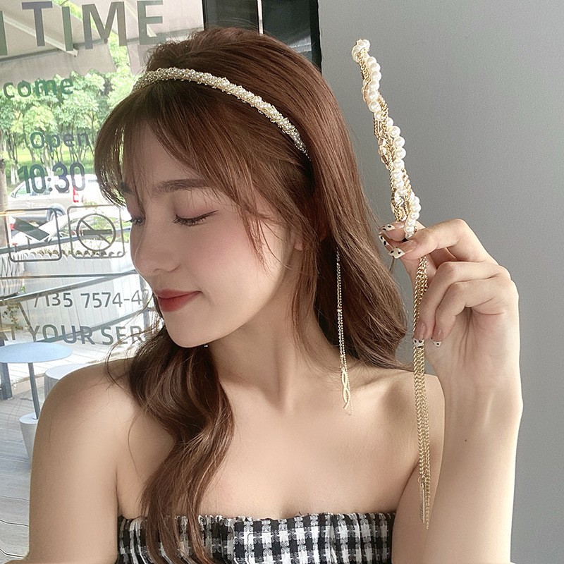 Băng Đô Cài Tóc Đính Ngọc Trai Giả Thời Trang Hàn Quốc Cho Nữ