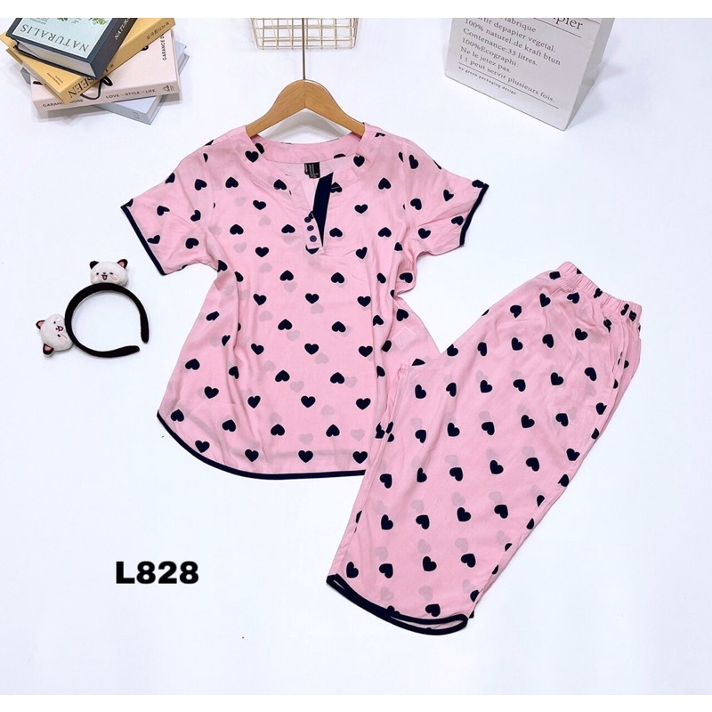 Bộ Lanh Lửng Tay Ngắn Cổ V Phối Màu VNXK