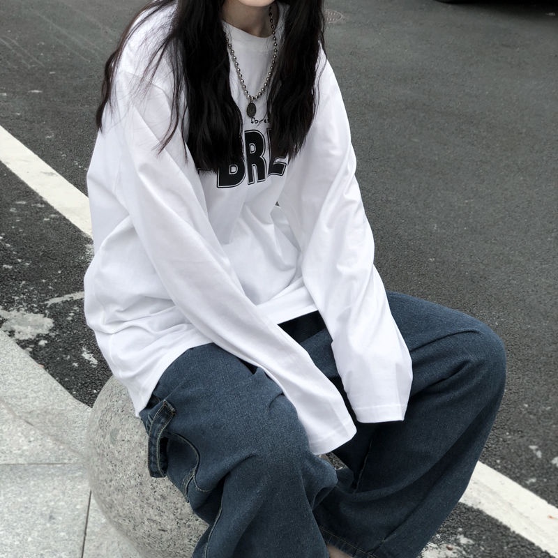 Áo Thun Tay Dài Dáng Rộng In Họa Tiết Thời Trang 2022 Cho Nữ