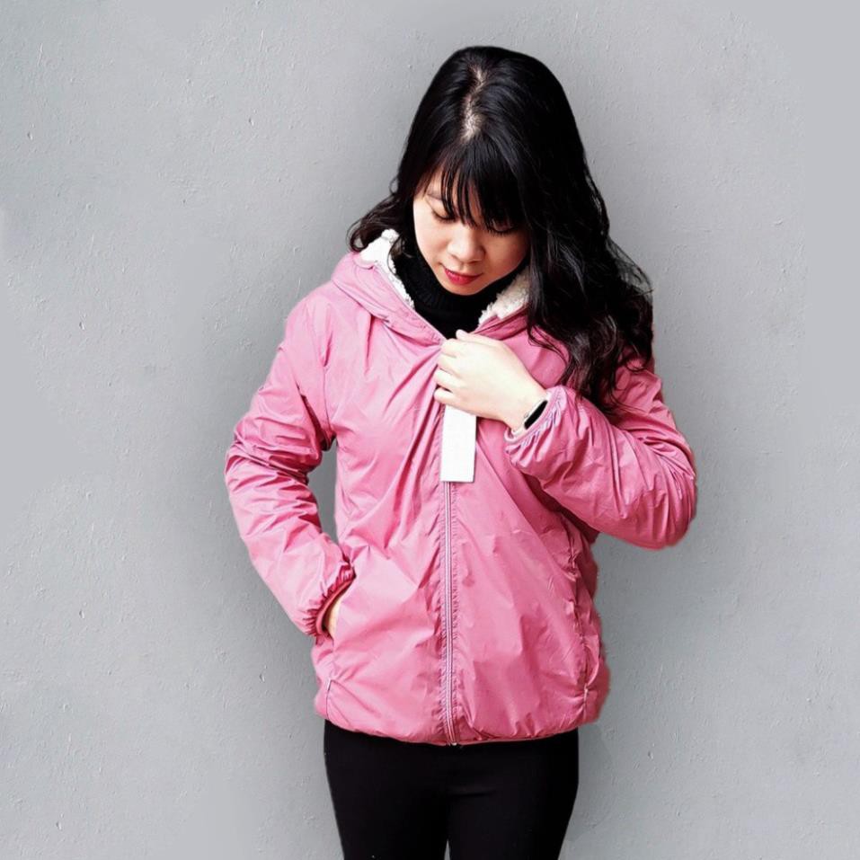 Áo gió NỮ trơn LÓT LÔNG CỪU siêu ấm cho ngày đại hàn