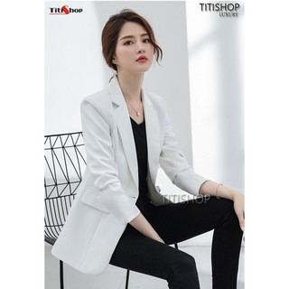 Aó vest Blazer nữ Titishop ANN245 Trắng Luxury