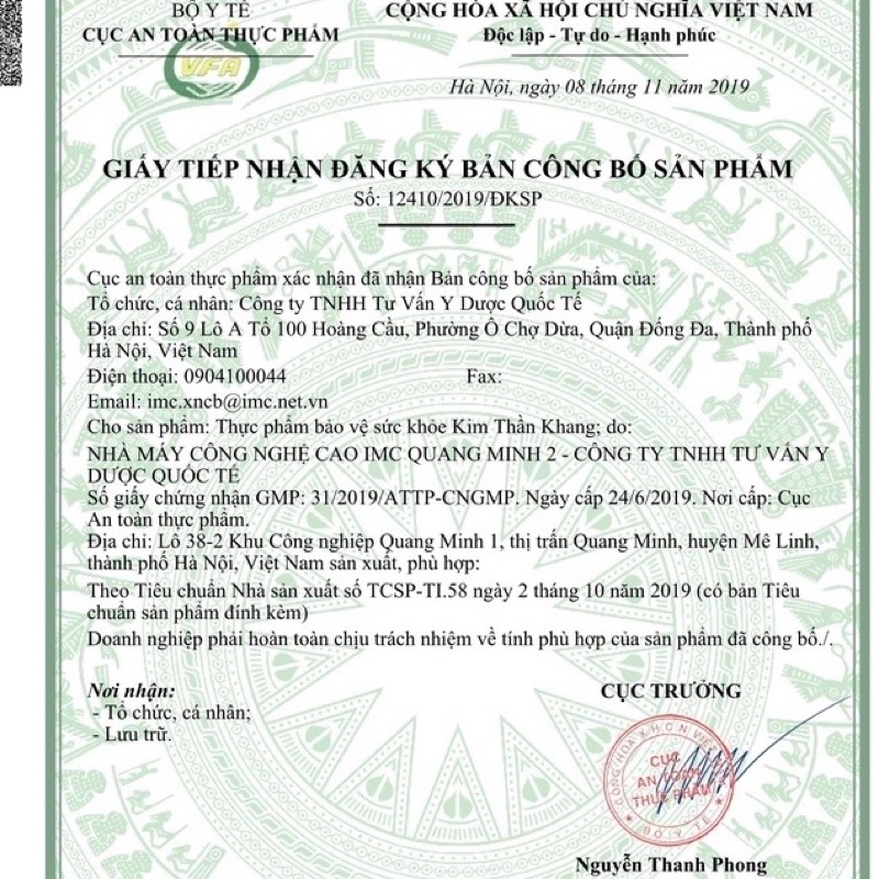 Kim thần khang hộp 180viên tặng ngay 1hộp 30viên | Thế Giới Skin Care