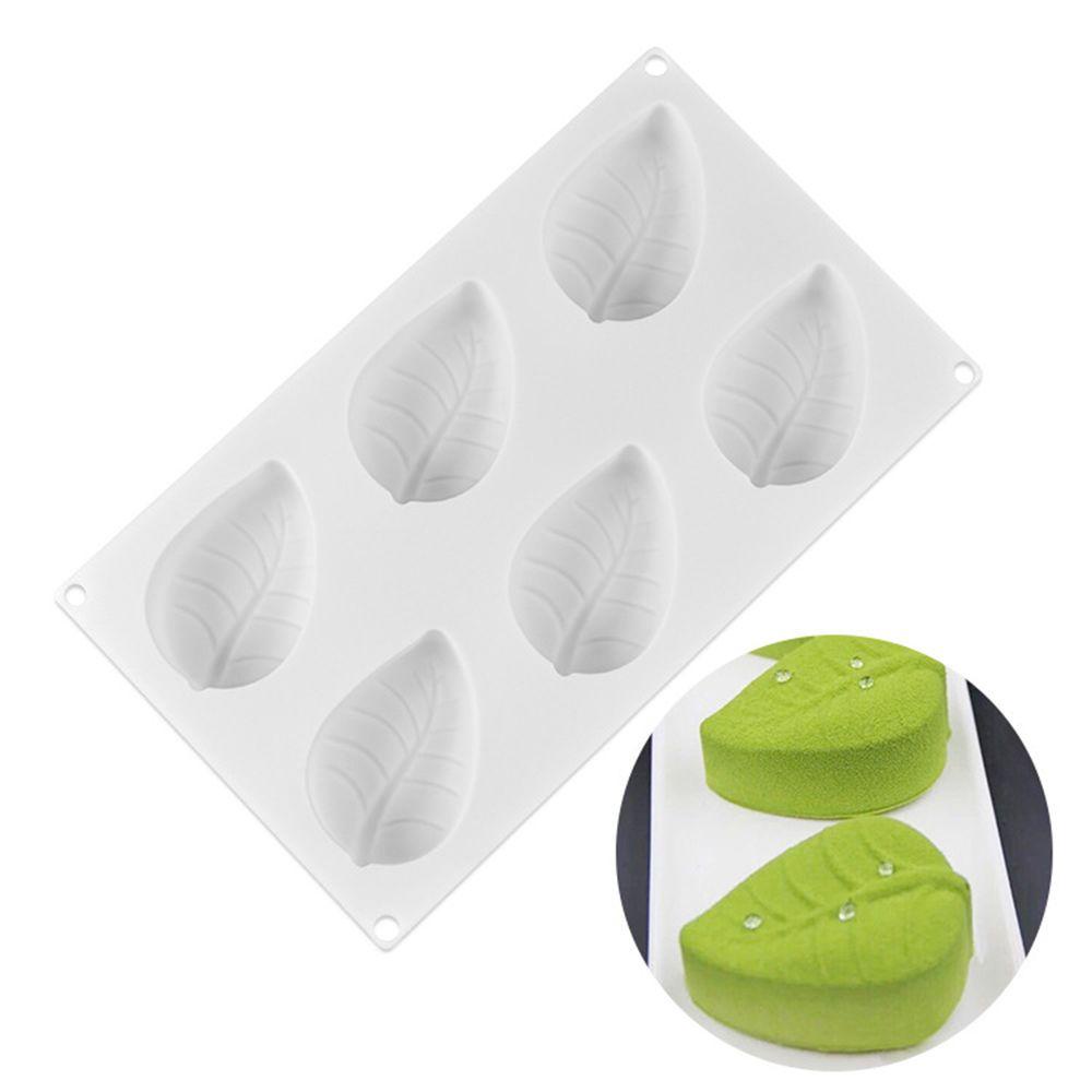 JANE Khuôn Silicone Làm Xà Phòng 6 Ngăn Hình Chiếc Lá DIY