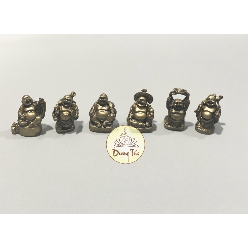 Bộ 6 Tượng Phật Di Lặc Hoan Hỉ Tài Lộc màu đồng