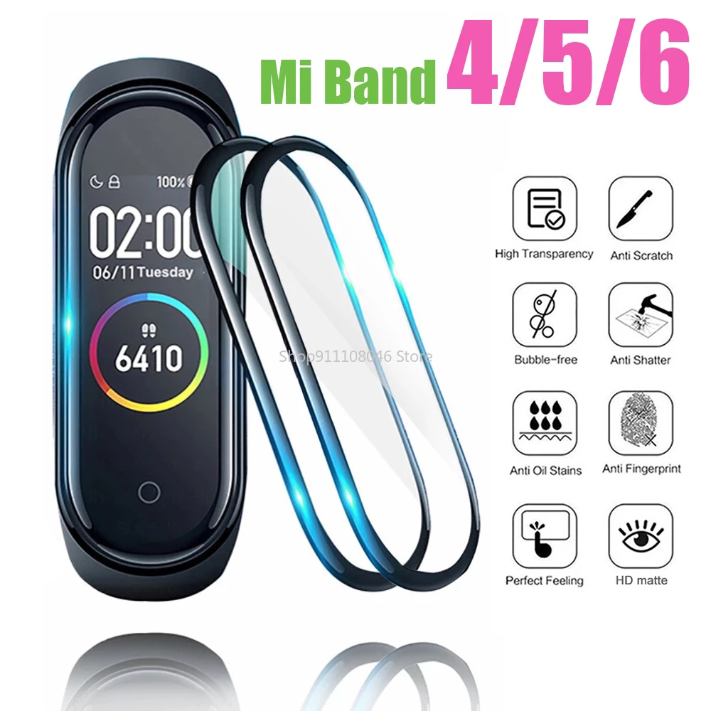 Bộ 2/1 miếng dán cường lực bo cong 3D chất lượng cao dành cho xiaomi mi band 6 5