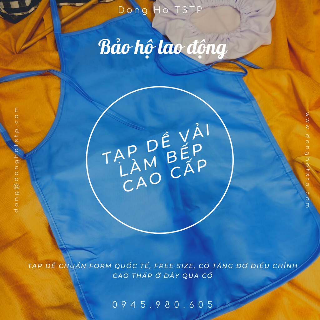 Tạp dề vải Cotton 2 lớp cao cấp phong cách Châu Âu dùng để làm bếp