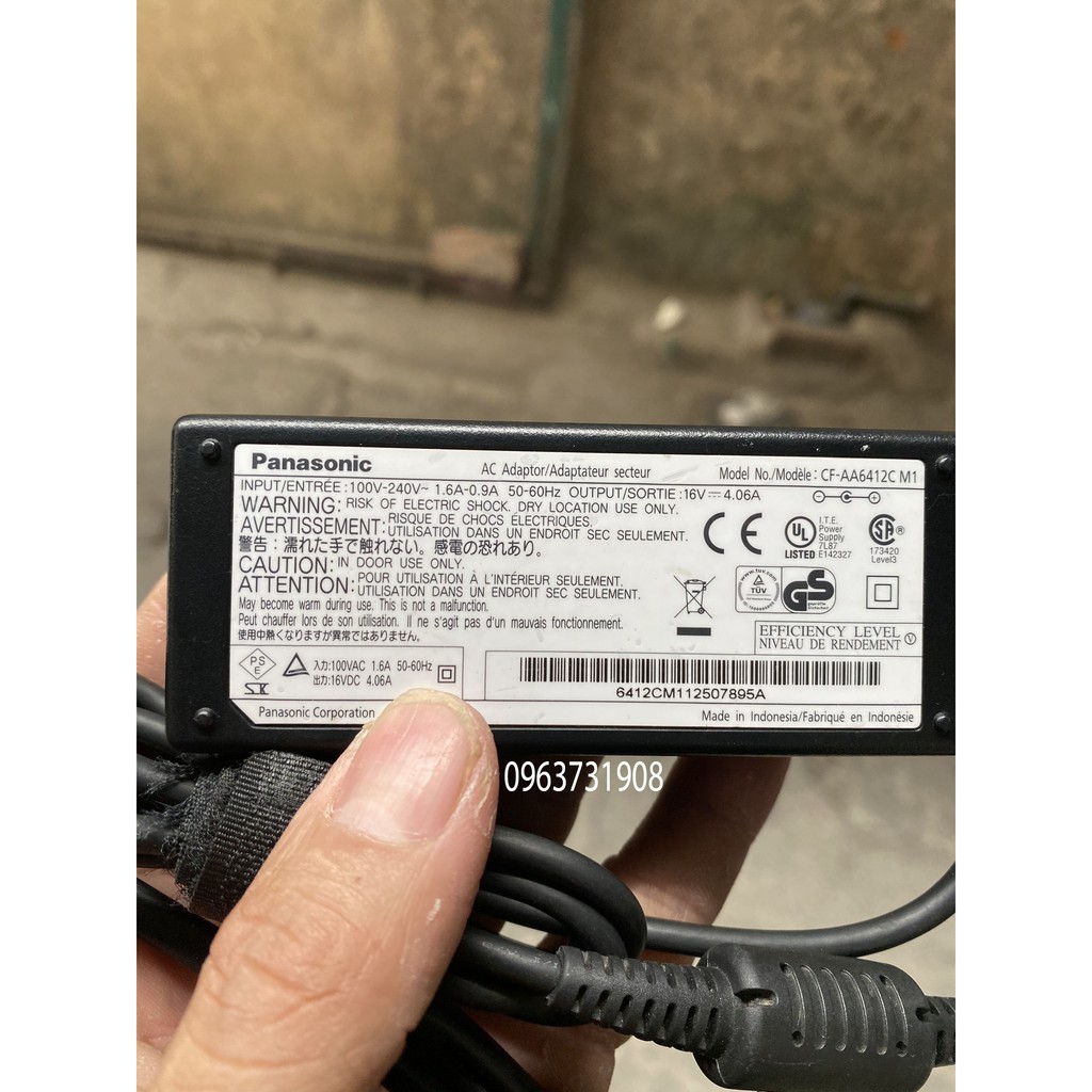 Sạc laptop panasonic 16v 4.06A zin bóc máy
