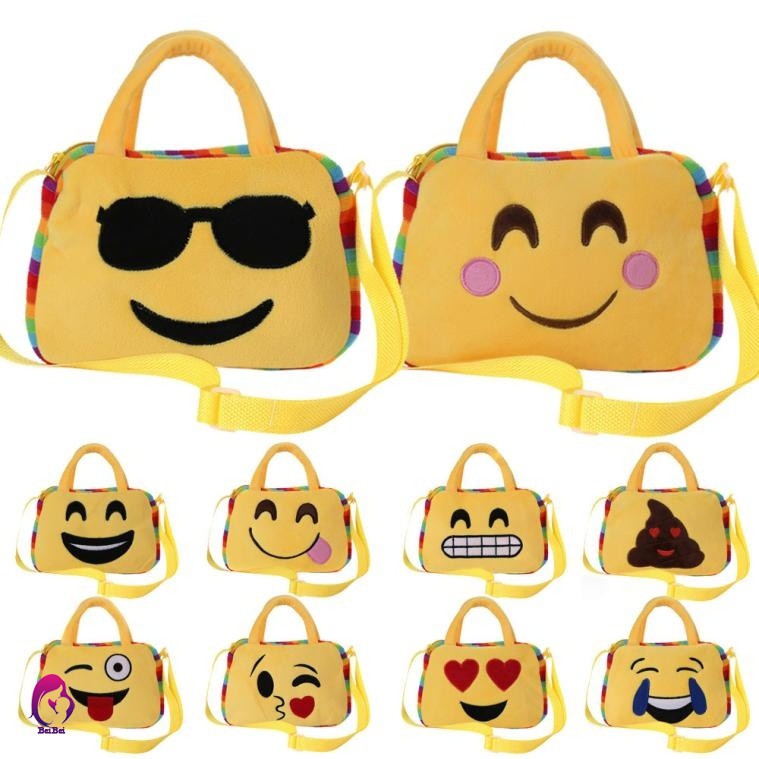 Ba lô canvas hình emoji dễ thương cho bé