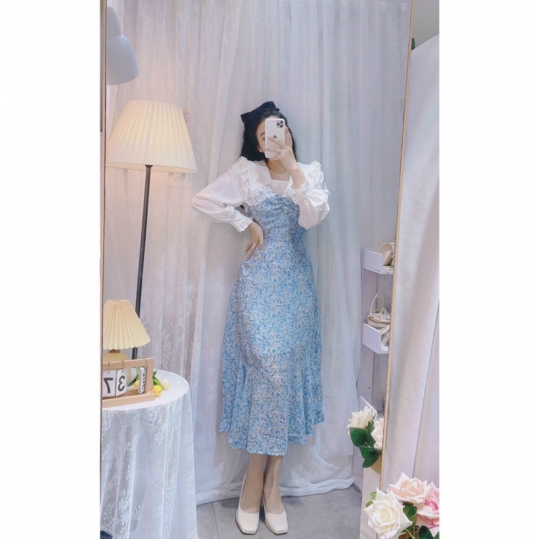 SET ÁO CỔ BÈO KÈM ĐẦM YẾM HOA