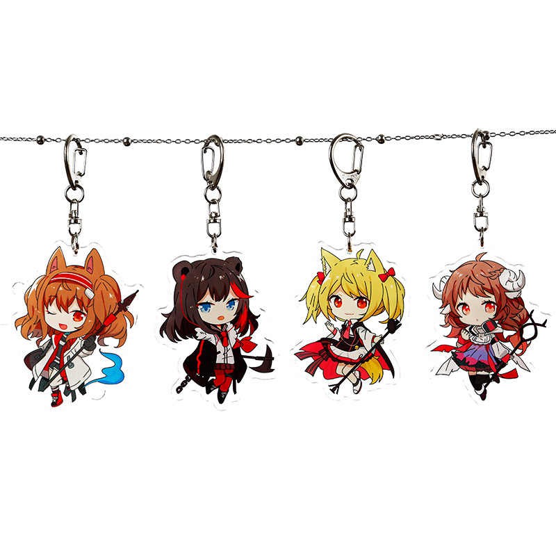 ( Mica trong acrylic) Móc khóa Arknights ver đứng 1 in hình anime chibi