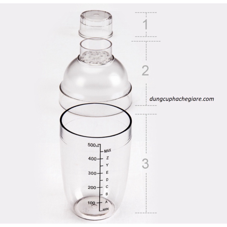 Bình lắc shaker 500ml  BẾP NHÀ BEAR
